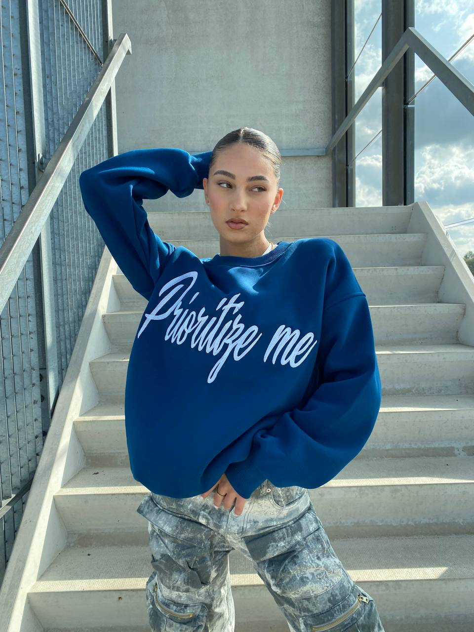 PRIORITIZE ME SWEATER - PREMIUM QUALITY - BLUE